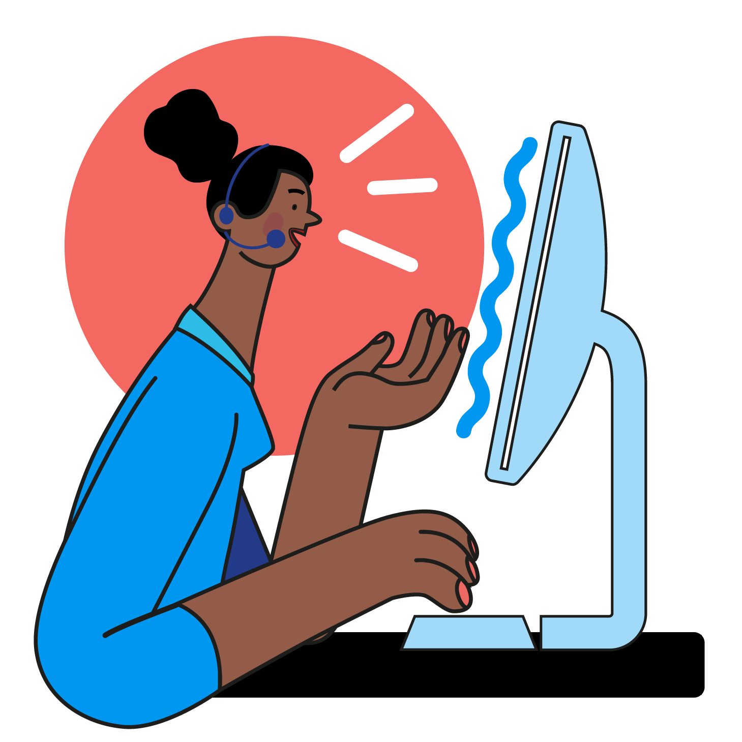 Advisor talking to student