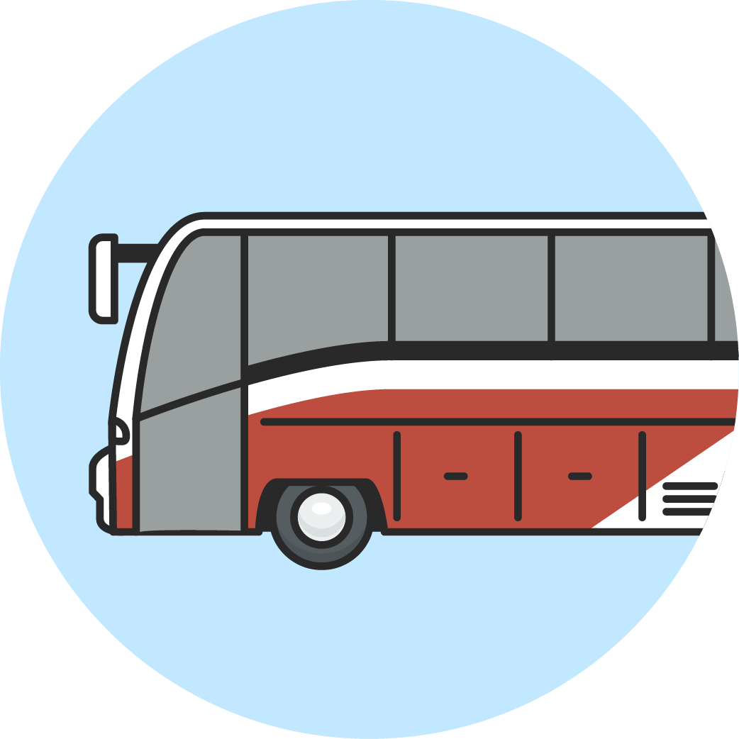 image that shows side view  of a bus