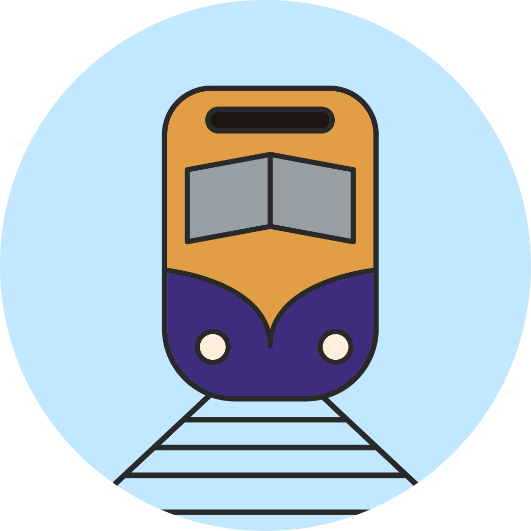 image that shows front of a train