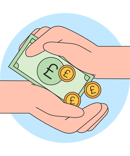 image of pair of hands protecting money