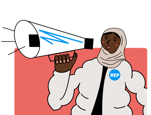 Rep student on speaker phone